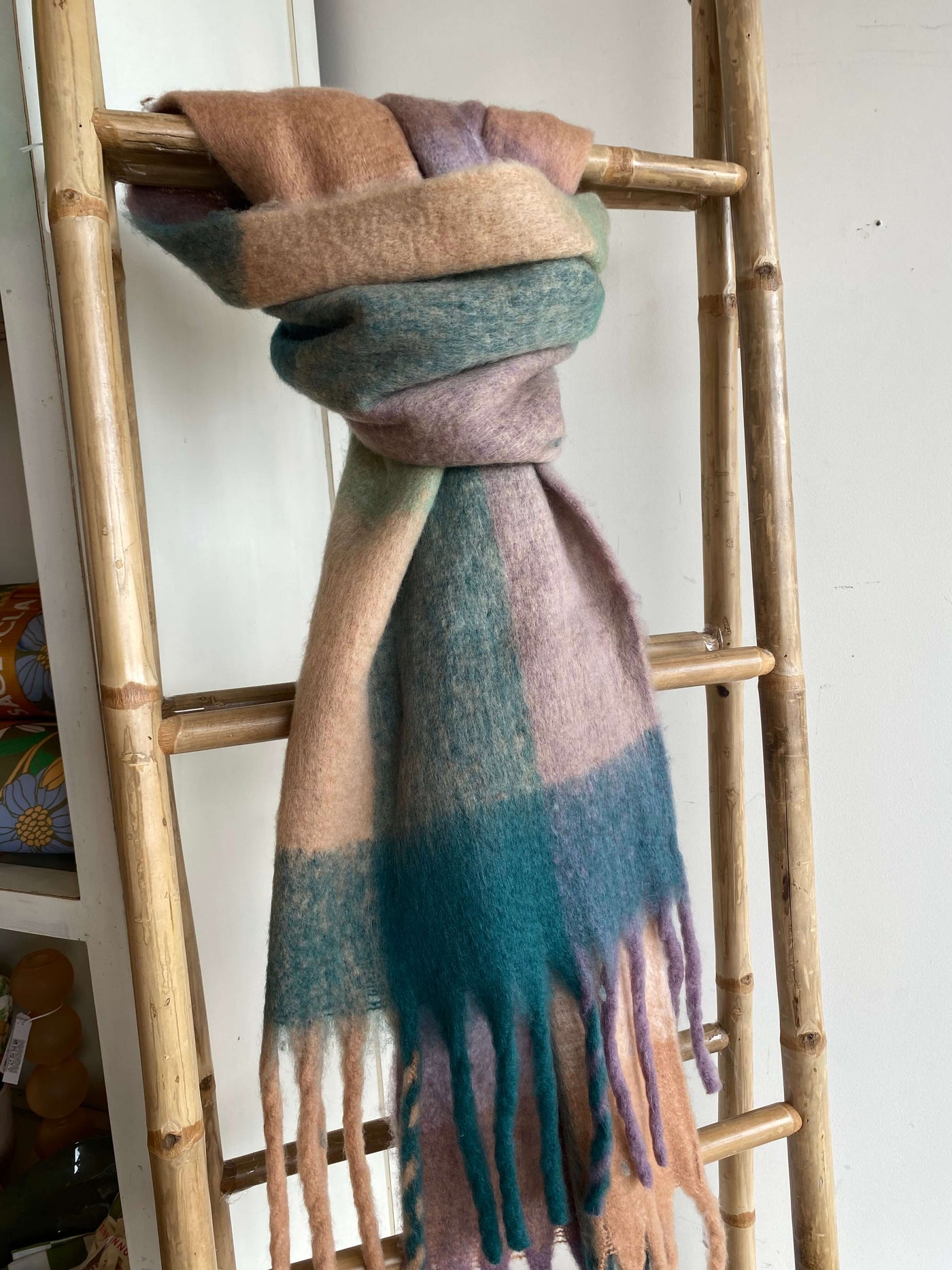 Alps Scarf - Lavender/Forest Check
