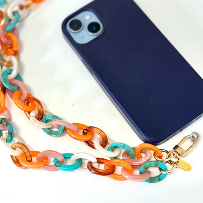 Turquoise Mix Chain - Cross Body Phone Chain