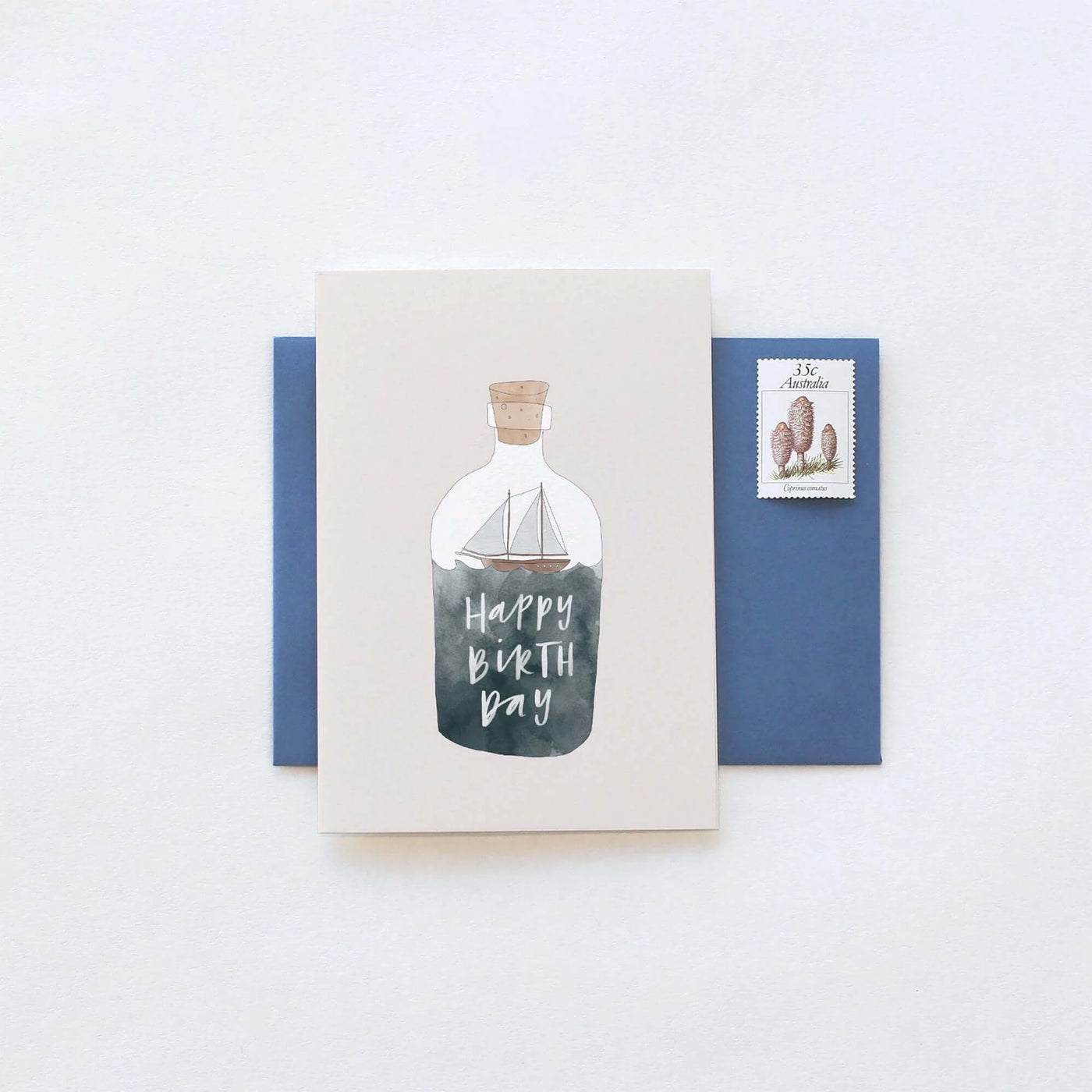 Ship In A Bottle Greeting Card
