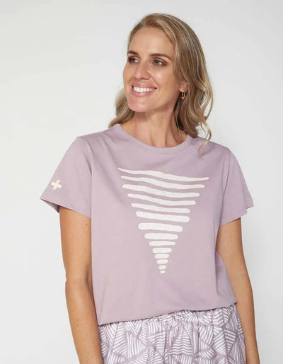 Triangles T-Shirt - Lilac and Grey