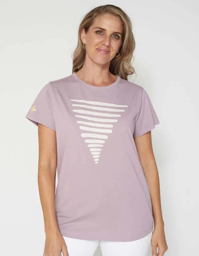 Triangles T-Shirt - Lilac and Grey