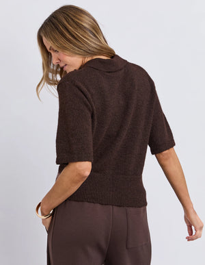Fernie Button Knit - Coffee Bean