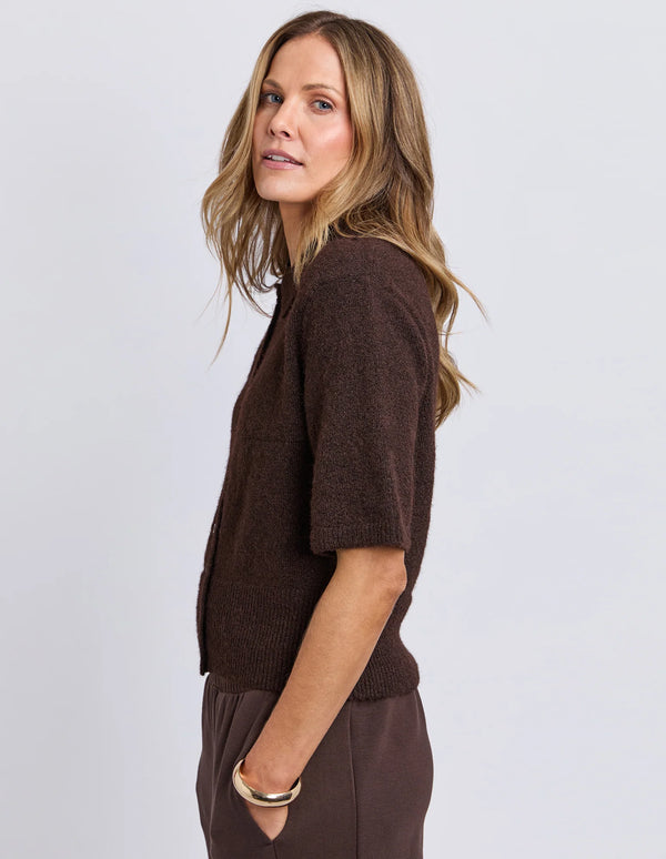 Fernie Button Knit - Coffee Bean