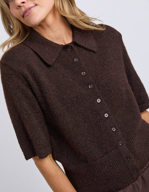 Fernie Button Knit - Coffee Bean