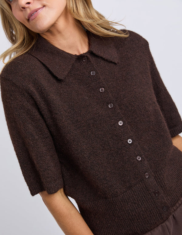 Fernie Button Knit - Coffee Bean