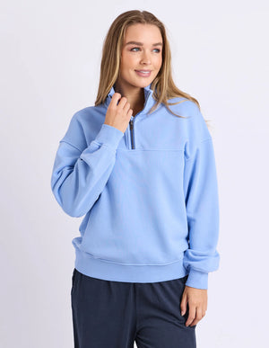College Pigment Zip Crew - Bluebell