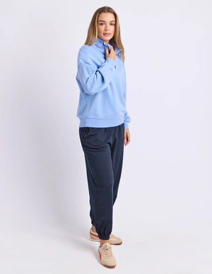 College Pigment Zip Crew - Bluebell