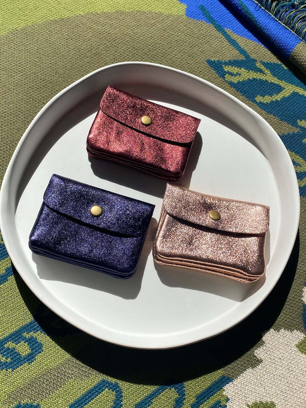 Coin Purse Metallic Rose