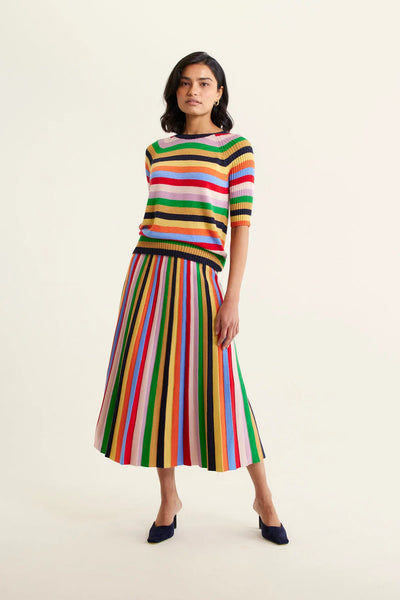 Woman wearing Avenue Top and Skirt Lurex in Rainbow