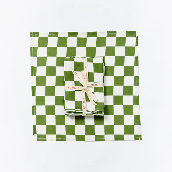 Napkin Small Checkers Thyme set 6