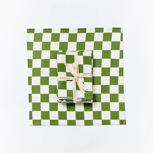 Napkin Small Checkers Thyme set 6