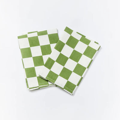 Napkin Small Checkers Thyme set 6
