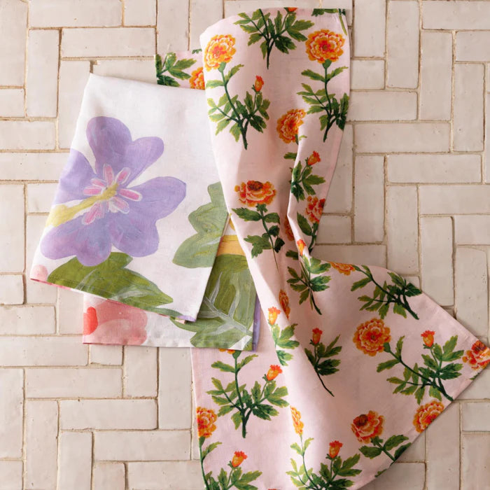 Petite Lani Floral Tea Towel - Pink