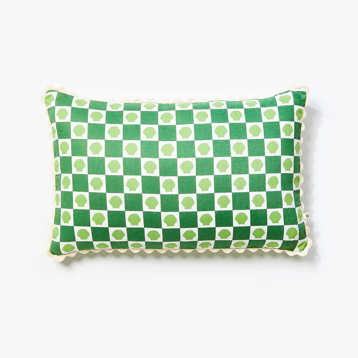 Shell Check Green Cushion 60x40