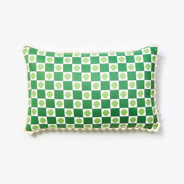 Shell Check Green Cushion 60x40