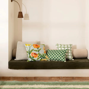 Shell Check Green Cushion 60x40