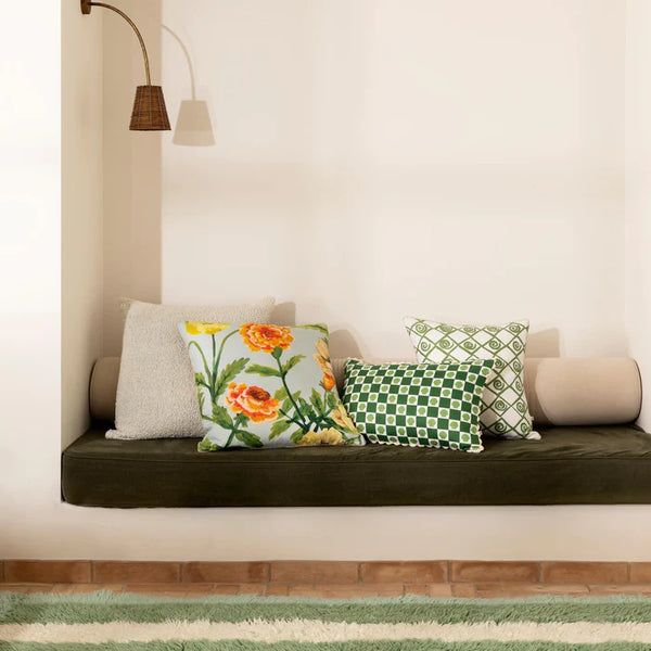 Shell Check Green Cushion 60x40
