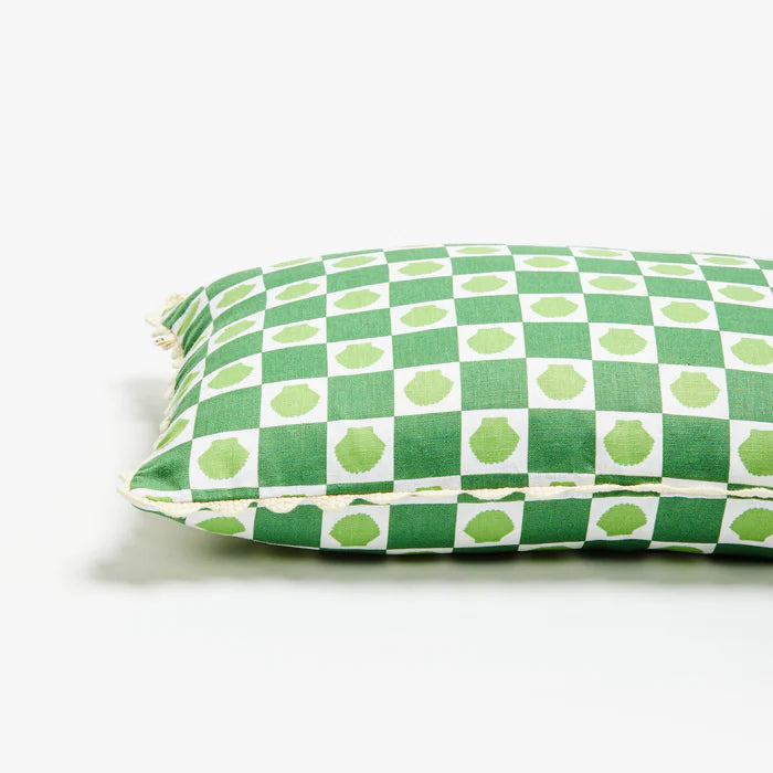 Shell Check Green Cushion 60x40