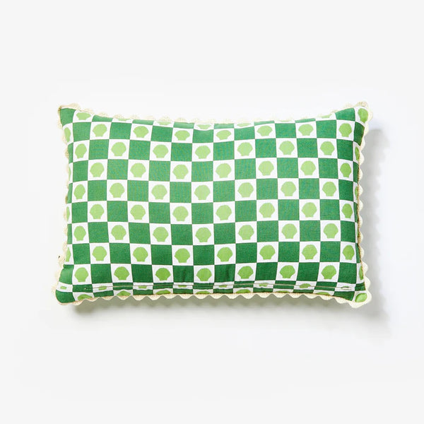 Shell Check Green Cushion 60x40