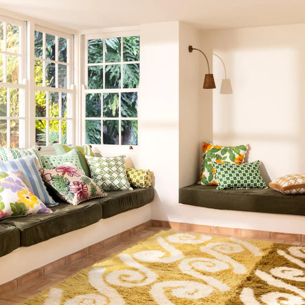 Shell Check Green Cushion 60x40