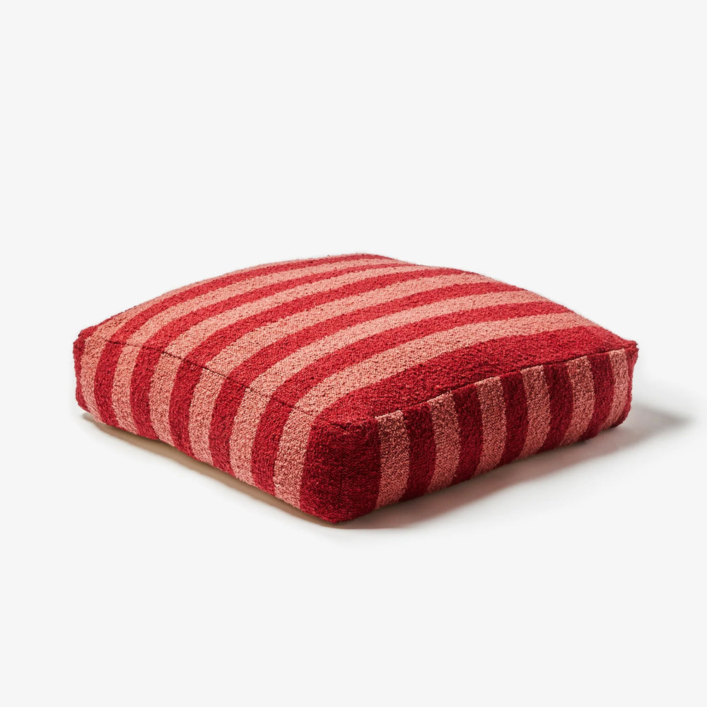 carpet with Boucle Stripe Burgundy Pouffe