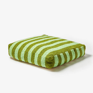 Boucle Stripe Olive Pouffe
