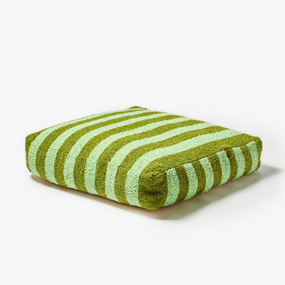 Boucle Stripe Olive Pouffe