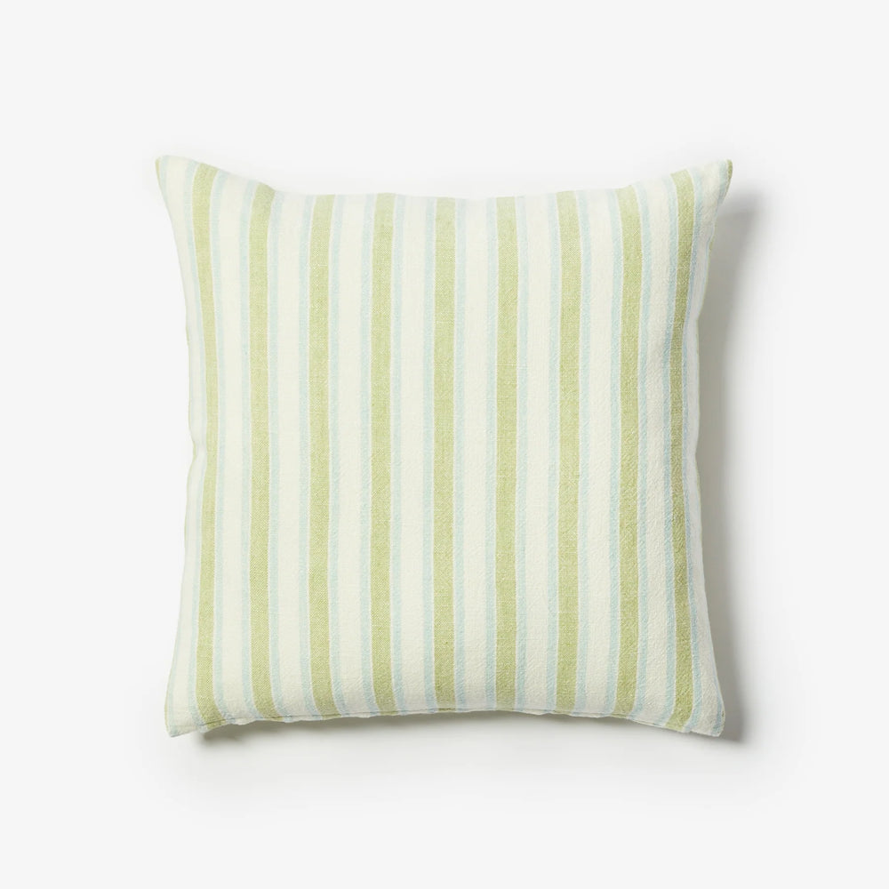 Linear Green 50cm Linen Cushion