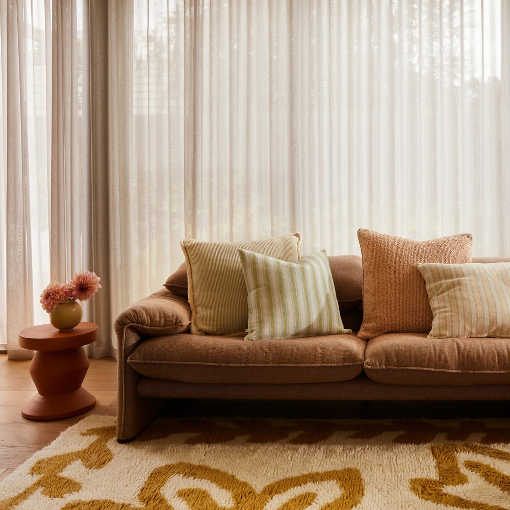Linear Green 50cm Linen Cushion