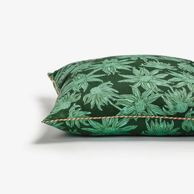green floral cushion side view