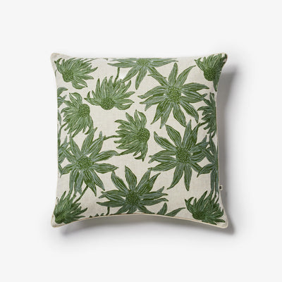 Flannel Flower Khaki 60cm Cushion front view