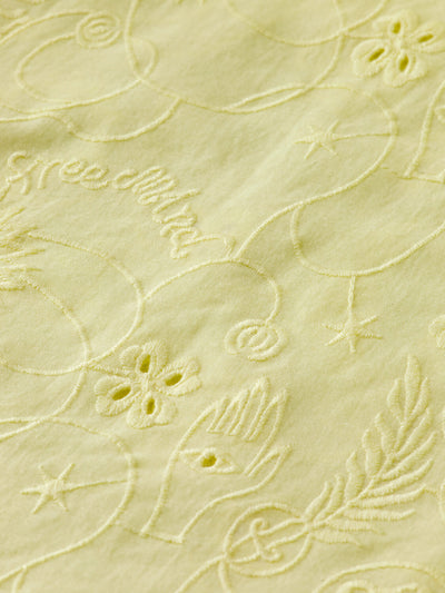 closer look of Broderie Anglaise Midi Dress - Lemon design details