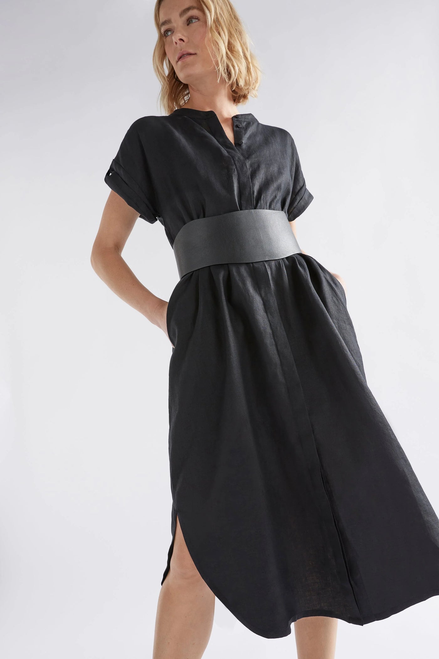 Neza Shirt Dress - Black