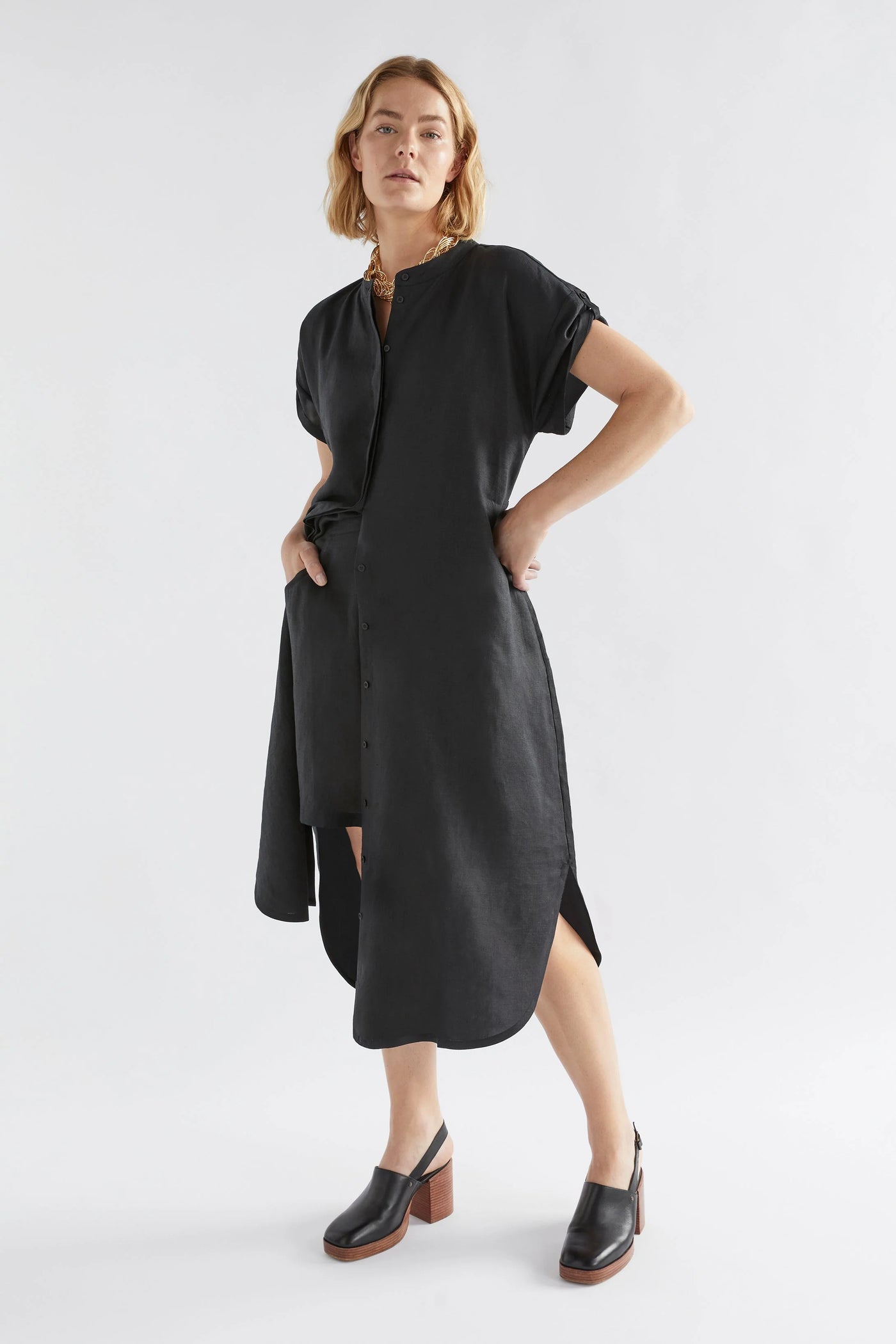 Neza Shirt Dress - Black