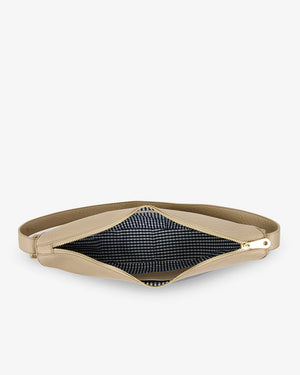 open Barton Shoulder Bag - Latte top view