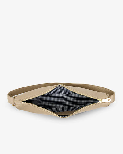 open Barton Shoulder Bag - Latte top view