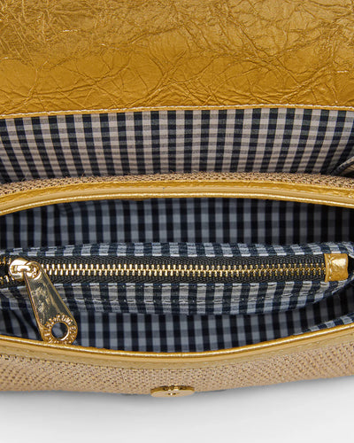 Top view Lugano Crossbody - Gold Weave