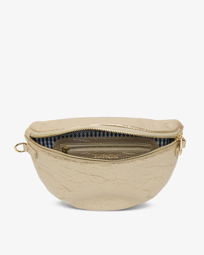 Open Alamo Sling - Light Gold Crinkle front view