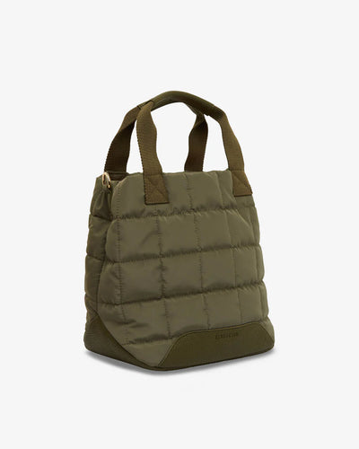 Mini Santa Monica Tote with strap Khaki tilted