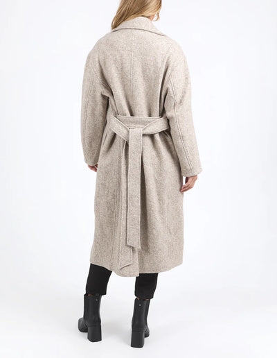 Woman facing the back wearing Whistler Coat - Oat