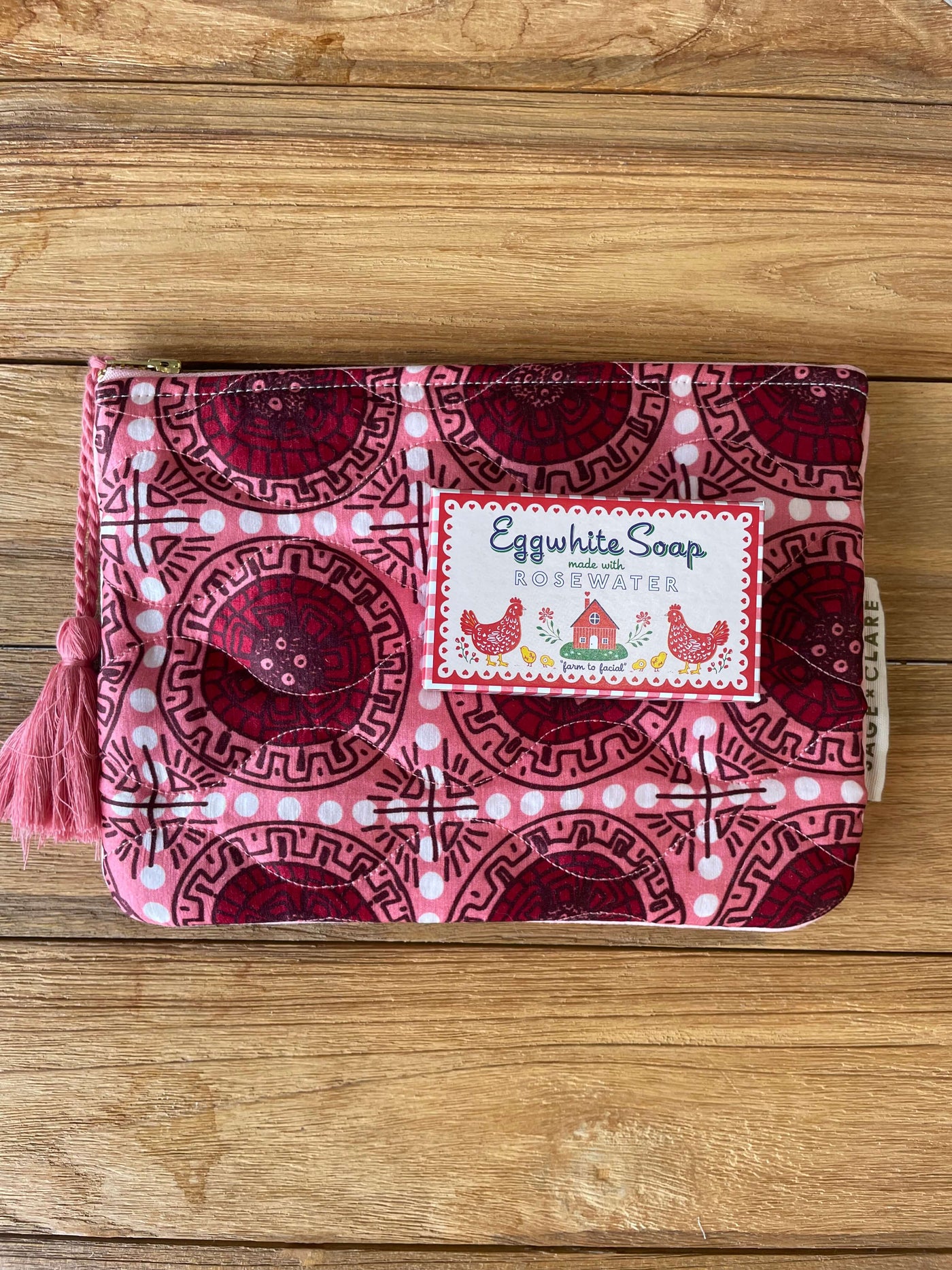 Gabrielle Pouch Hibiscus + Eggwhite Soap