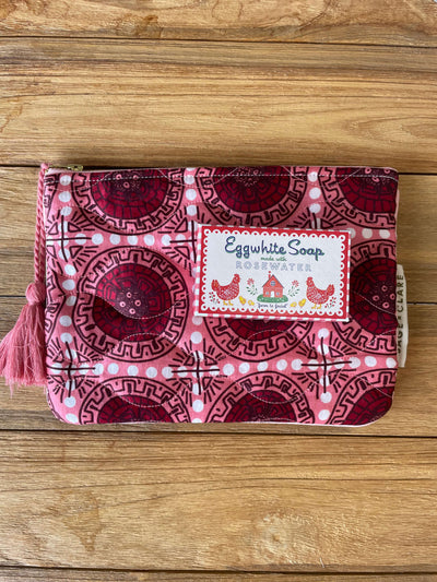 Gabrielle Pouch Hibiscus + Eggwhite Soap