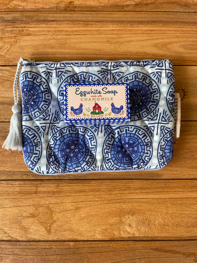 Gabrielle Pouch Azure + Eggwhite Soap