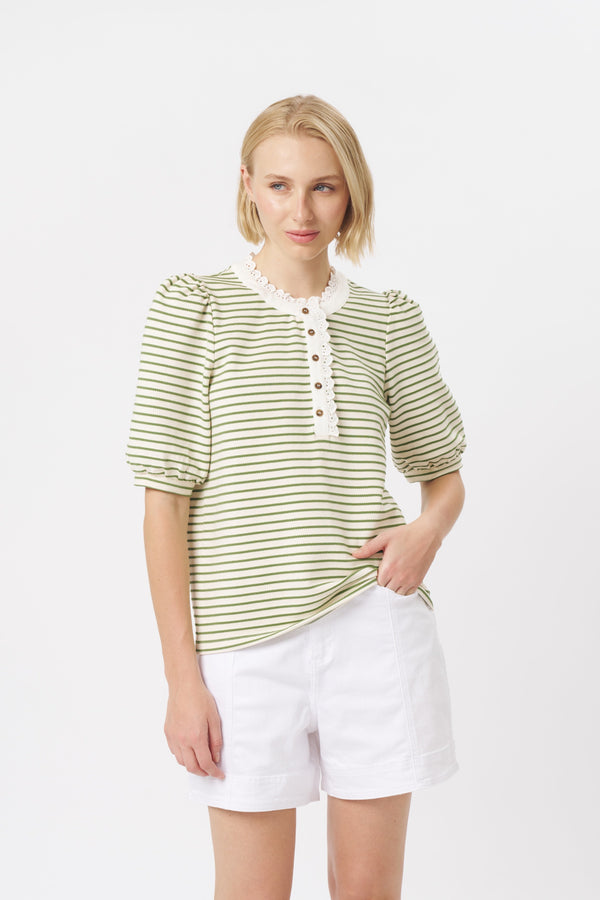 kireina-jacqueline-top-white-w-green-stripe