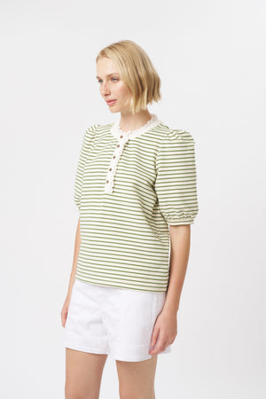 kireina-jacqueline-top-white-w-green-stripe