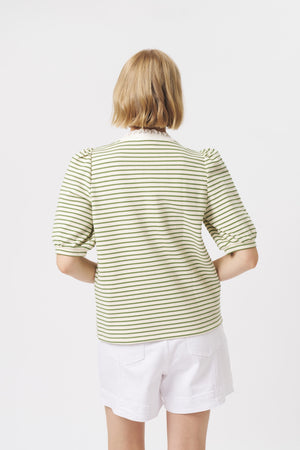 kireina-jacqueline-top-white-w-green-stripe