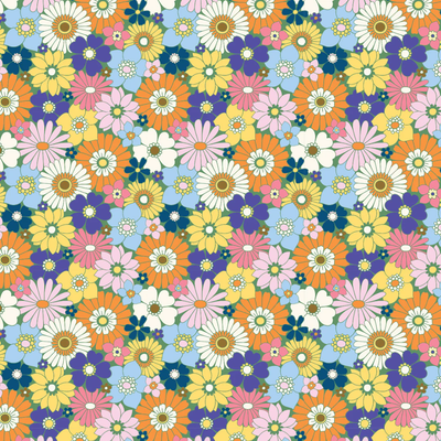Pattern of colorful flowers in various shades on a multicolor background  posy