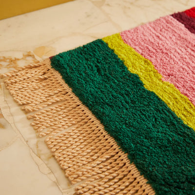 closer look to Corinne Bath Runner fringe