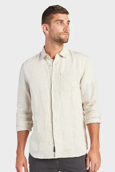 Hampton Long Sleeve Linen Shirt - Oatmeal