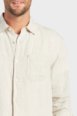 Hampton Long Sleeve Linen Shirt - Oatmeal